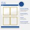 Avery Printable Rectangle Labels, 4" x 3-1/3", Glossy White, Pre-printed Metallic Gold Hanging Ornaments Design, Sure Feed Technology, Laser & Inkjet Compatible, 80 Total